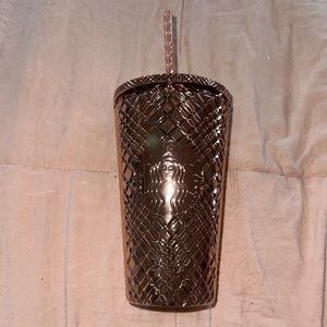 Rose gold geometric Starbucks cold cup grande